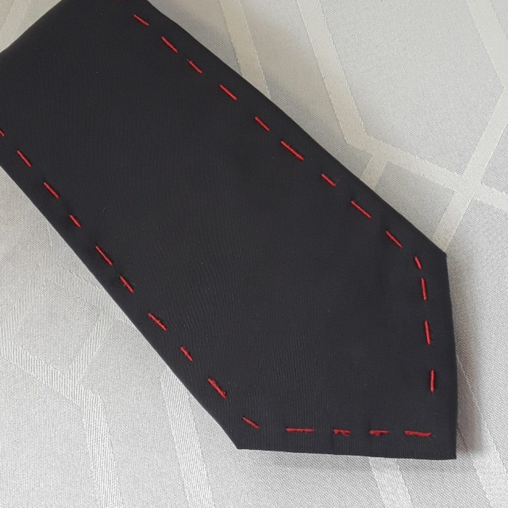 Sartoriale Made In Italy Black & Red Silk Tie